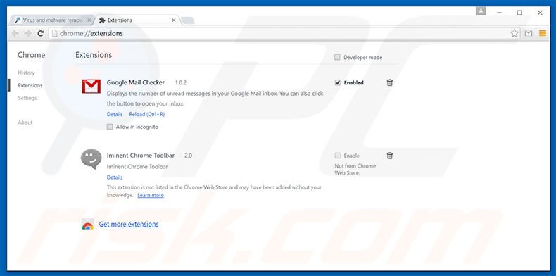Removendo os anúncios VidSqaure do Google Chrome passo 2