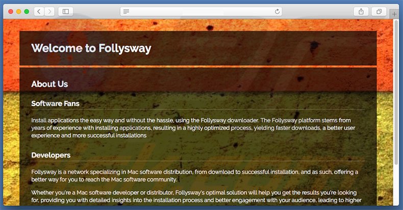 Site duvidoso usado para promover search.follysway.com