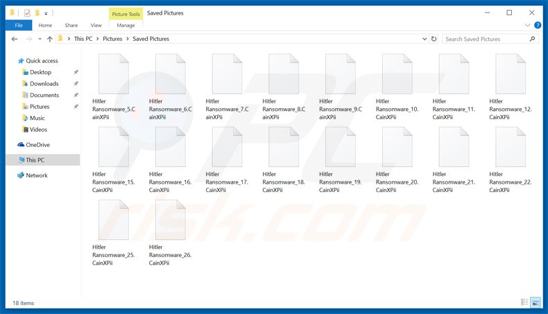 variante atualizada do hitler ransomware - ficheiros encriptados
