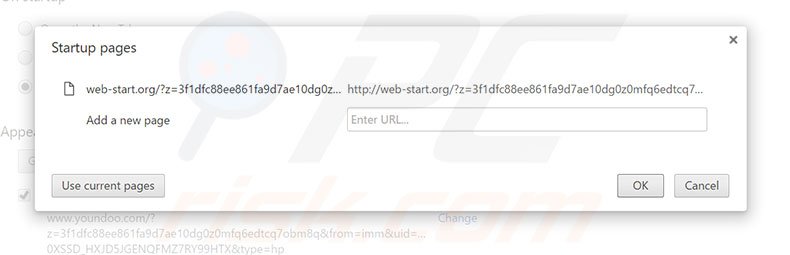 Removendo a página inicial web-start.org do Google Chrome
