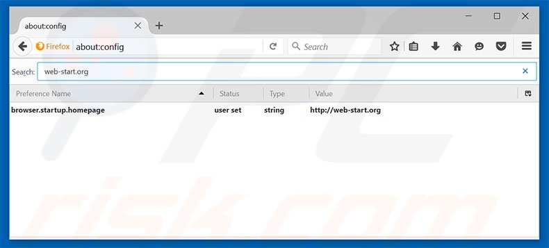 Removendo a página inicial web-start e motor de busca padrão do Mozilla Firefox