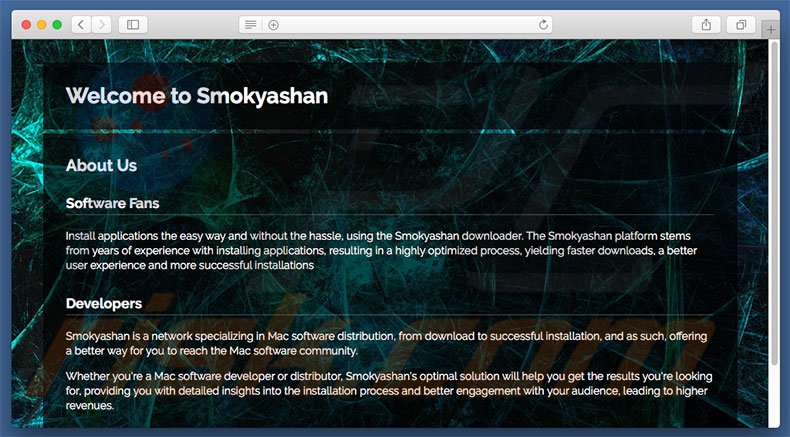 Website fraudulento usado para promover search.smokyashan.com