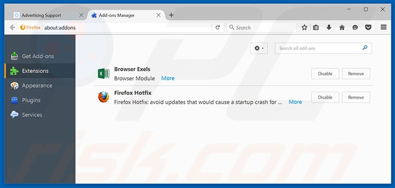 Removendo os anúncios {PRODUCT_NAME} do Mozilla Firefox passo 2