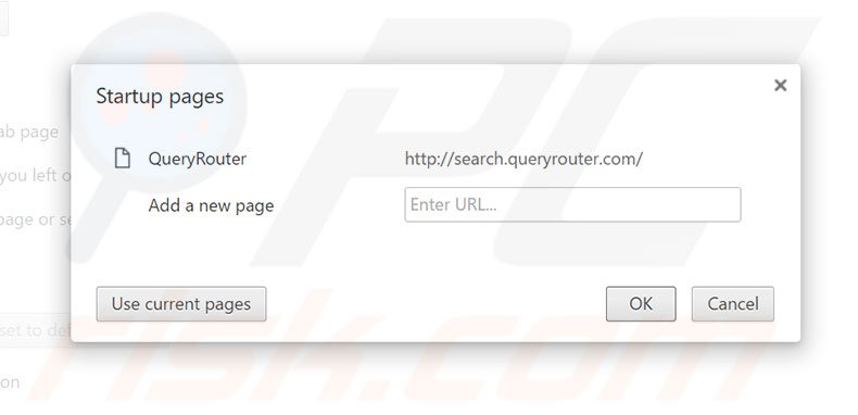 Removendo a página inicial search.queryrouter.com do Google Chrome