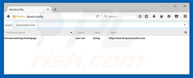 Removendo a página inicial search.queryrouter.com e motor de busca padrão do Mozilla Firefox