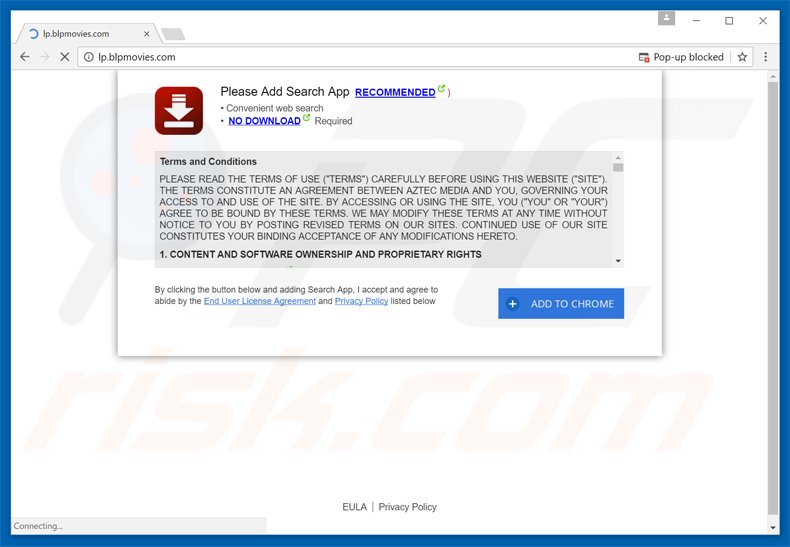 website a promover o sequestrador de navegador blpsearch