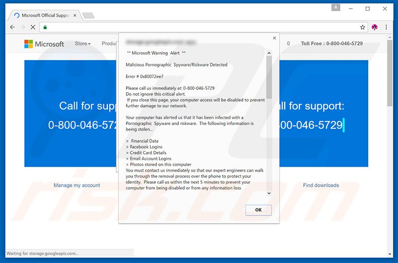 adware Microsoft Warning Alert