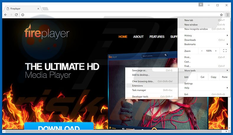 Removendo os anúncios FirePlayer do Google Chrome passo 1