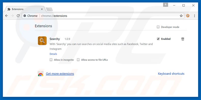 Removendo os anúncios FirePlayer do Google Chrome passo 2