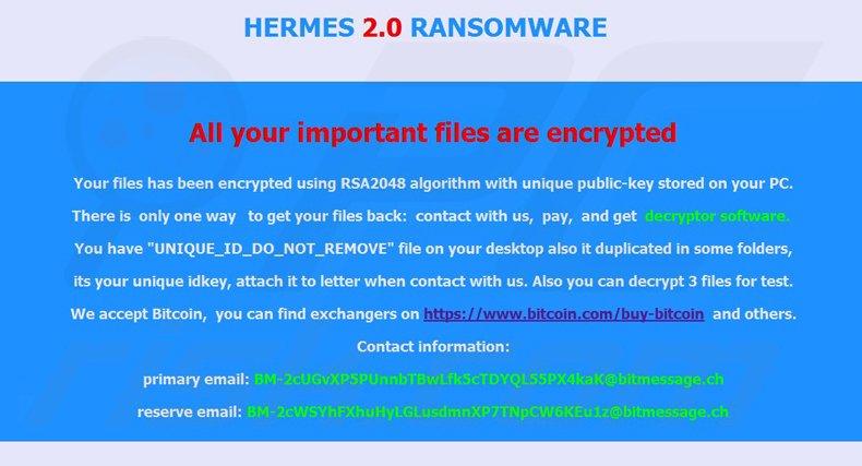 Ransomware Hermes 2.0