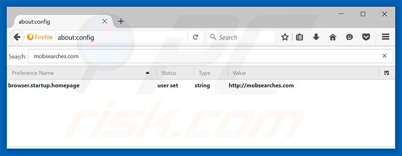 Removendo a página inicial mobsearches.com e motor de busca padrão do Mozilla Firefox