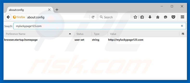 Removendo a página inicial myluckypage123.com e motor de pesquisa padrão do Mozilla Firefox