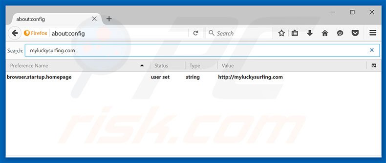 Removendo a página inicial myluckysurfing.com e motor de pesquisa padrão do Mozilla Firefox