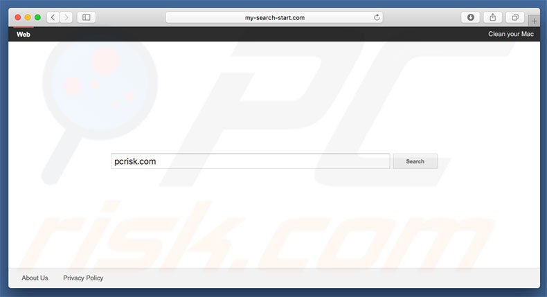 sequestrador de navegador my-search-start.com num computador Mac