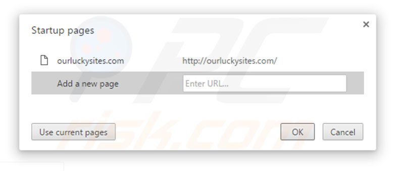  Removendo a página inicial ourluckysites.com do Google Chrome