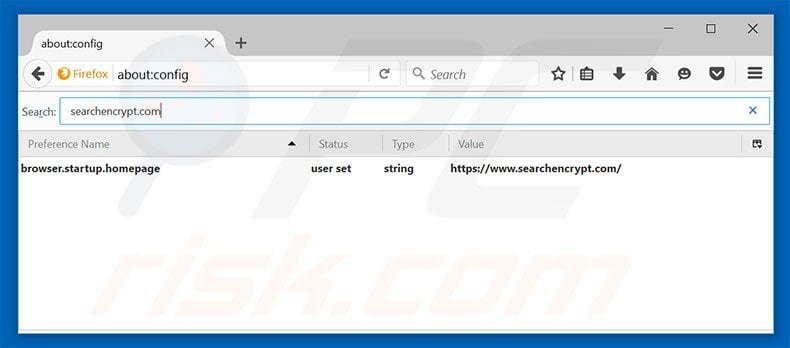Removendo a página inicial searchencrypt.com e motor de pesquisa padrão do Mozilla Firefox
