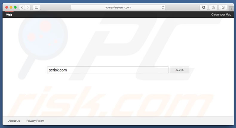 sequestrador de navegador yoursafersearch.com num computador Mac