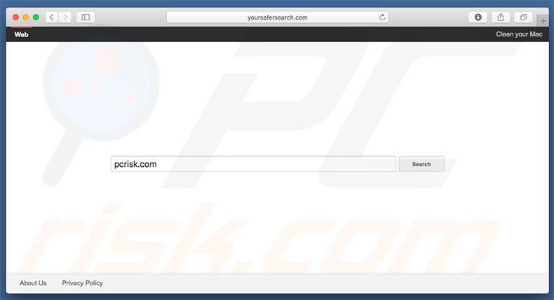 sequestrador de navegador yoursafersearch.com num computador Mac