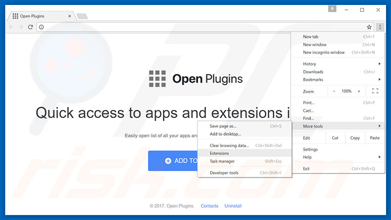 Removendo os anúncios Open Plugins do Google Chrome passo 1
