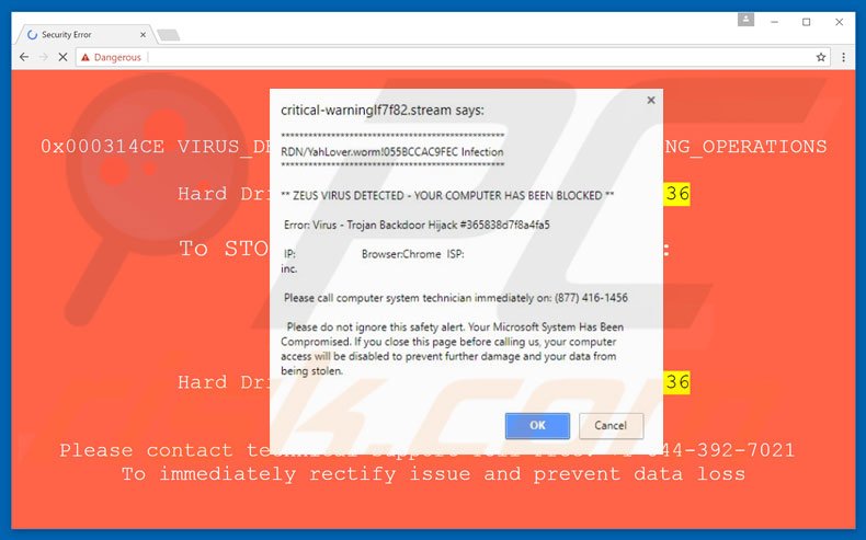 Adware Error Virus - Trojan Backdoor Hijack 
