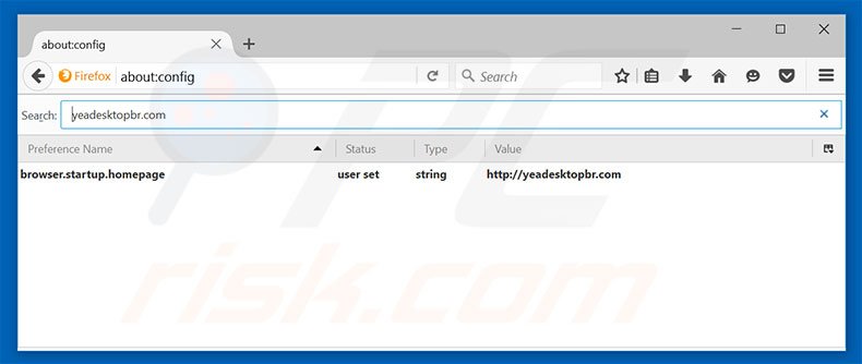 Removendo a página inicial yeadesktopbr.com e motor de busca padrão do Mozilla Firefox