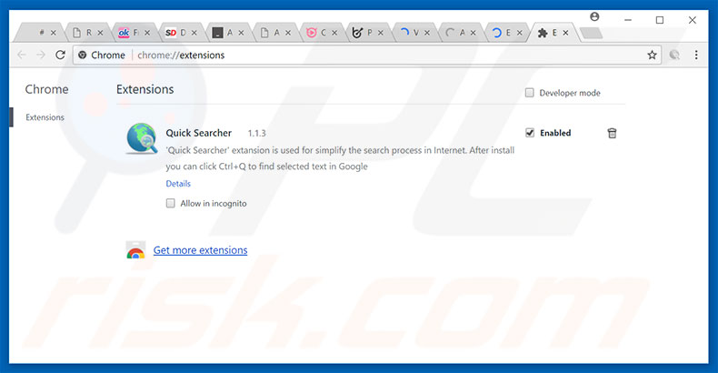 Removendo os anúncios Bookmarks Access do Google Chrome passo 2