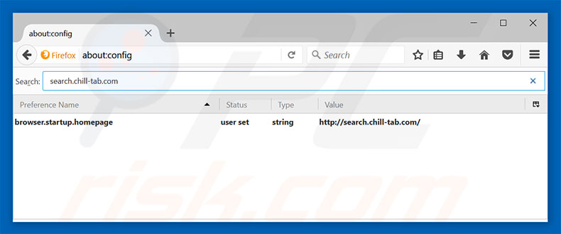 Removendo a página inicial search.chill-tab.com e motor de pesquisa padrão do Mozilla Firefox
