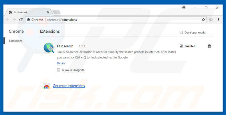 Removendo os anúncios clicknshare.net do Google Chrome passo 2