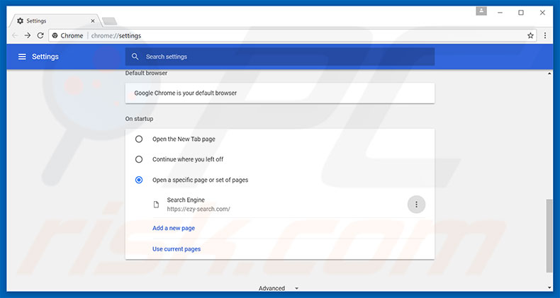 Removendo ezy-search.com do motor de busca padrão do Google Chrome