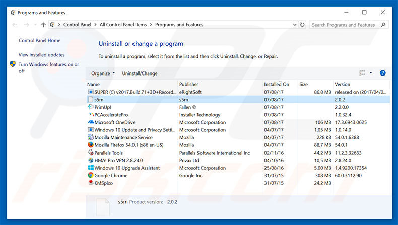 desinstalar o sequestrador de navegador go.myquery.net via Painel de Controlo