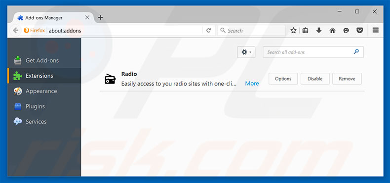 Removendo os anúncios History Button do Mozilla Firefox passo 2