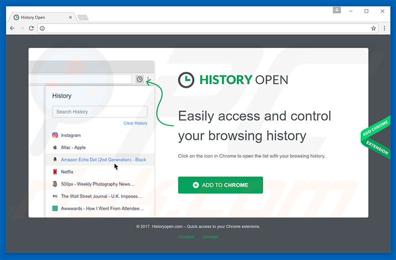 Adware History Open