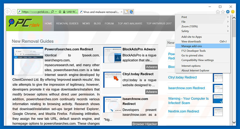 Removendo os anúncios Microsoft System Security Alert do Internet Explorer passo 1