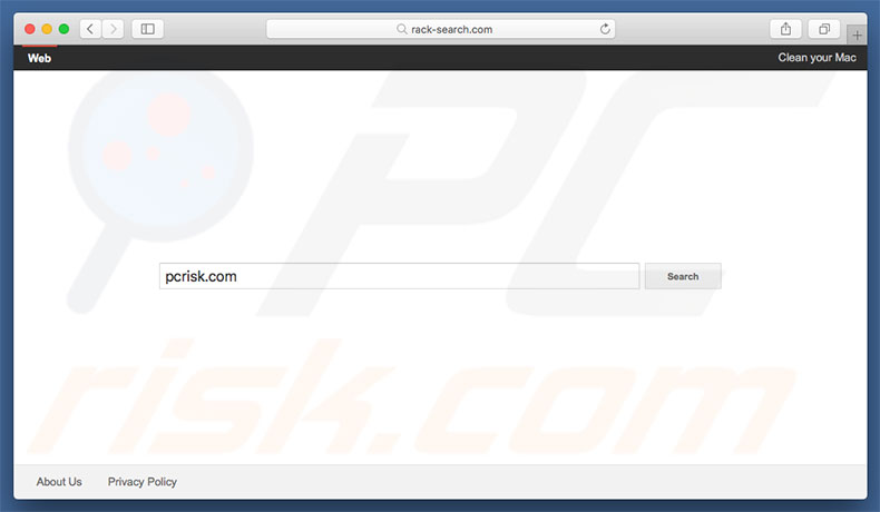 sequestrador de navegador rack-search.com num computador Mac