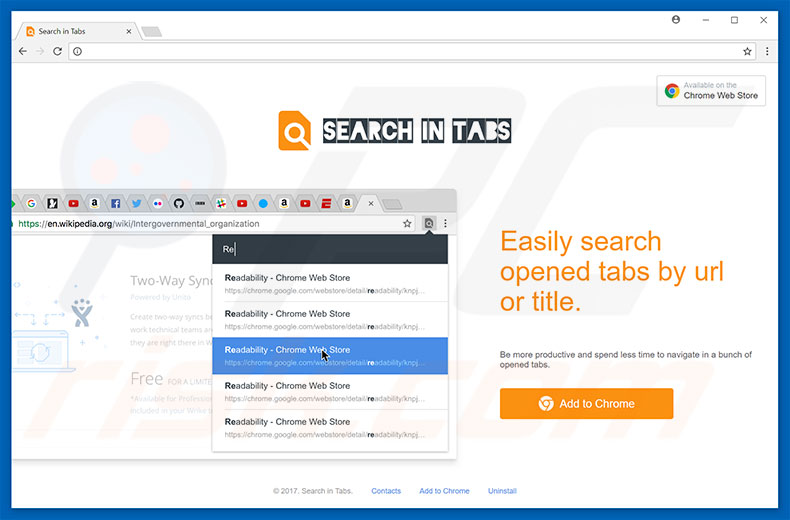 Adware Search In Tabs