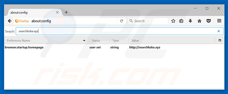 Removendo a página inicial searchkska.xyz e motor de busca padrão do Mozilla Firefox
