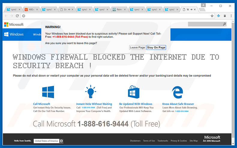 adware AVISO! Your Windows Has Been Blocked 