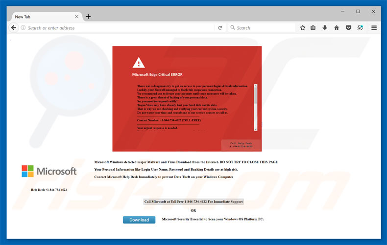 Adware Microsoft Edge Critical ERROR