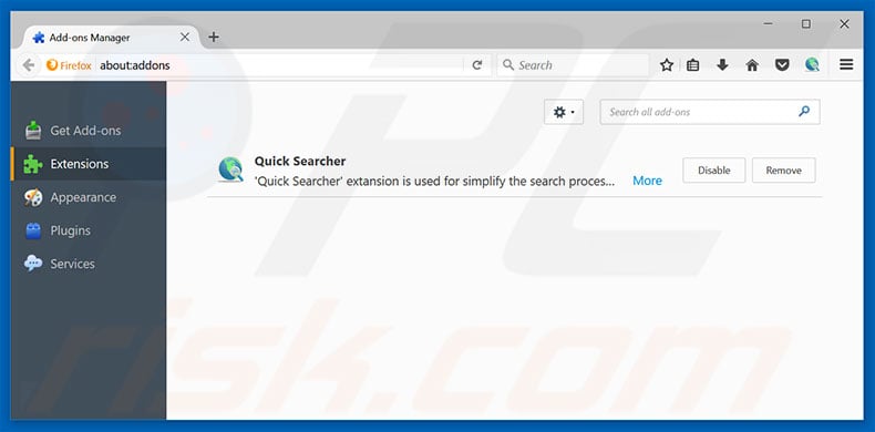 Removendo os anúncios Possible Suspicious Activity do Mozilla Firefox passo 2