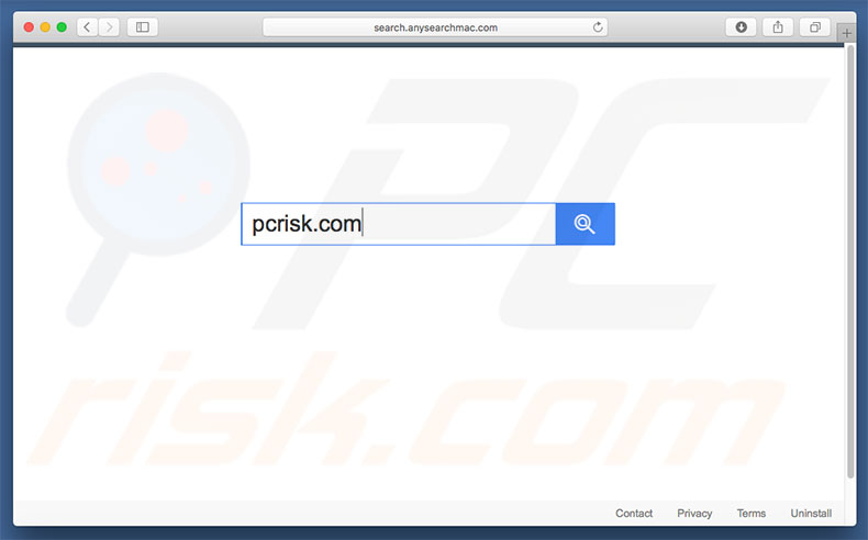 search.anysearchmac.com browser hijacker on a Mac computer