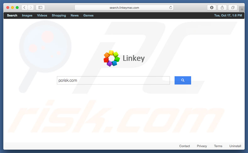 Sequestrador de navegador search.linkeymac.com num computador Mac