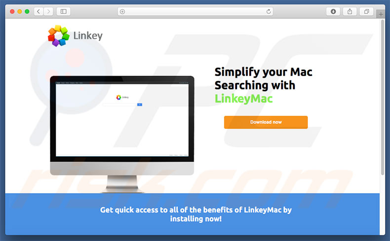 Website fraudulento usado para promover search.linkeymac.com