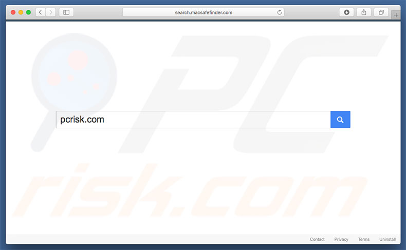 O sequestrador de navegador search.macsafefinder.com num computador Mac