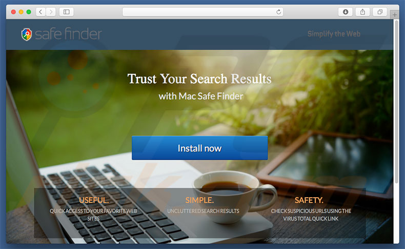 Website fraudulento usado para promover search.macsafefinder.com