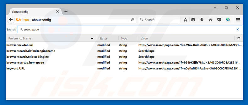Removendo a página inicial searchpage.com e motor de pesquisa padrão do Mozilla Firefox
