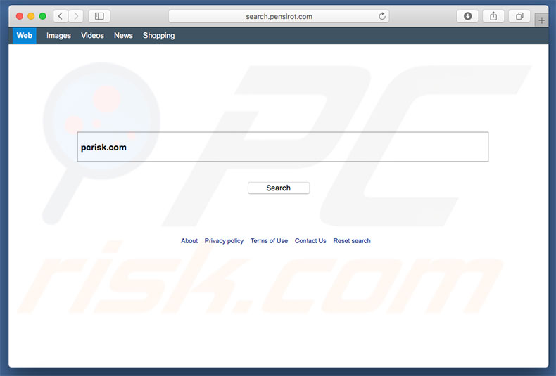 sequestrador de navegador search.pensirot.com num computador Mac