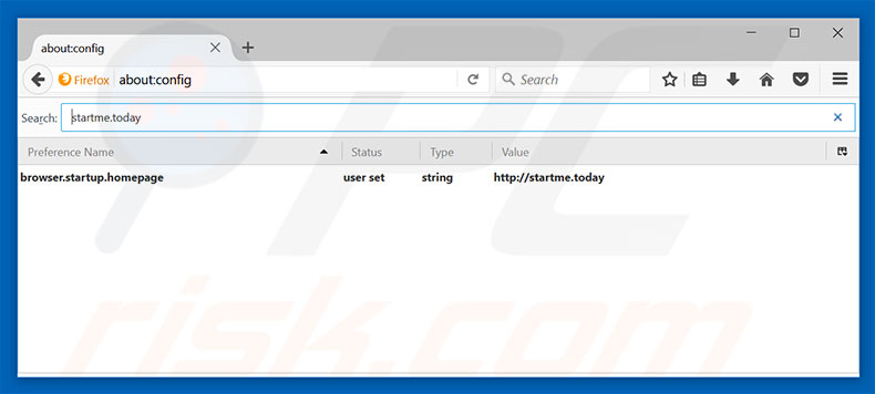 Removendo a página inicial startme.today e motor de pesquisa padrão do Mozilla Firefox