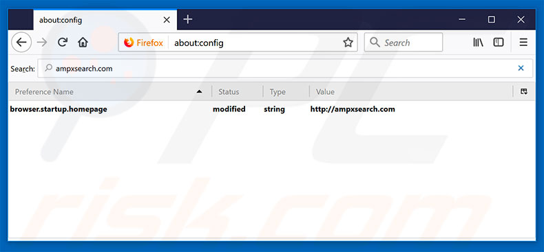 Removendo a página inicial ampxsearch.com e motor de pesquisa padrão do Mozilla Firefox