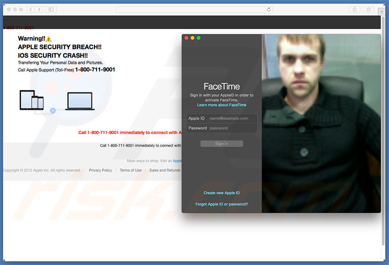 APPLE SECURITY BREACH abre o logon do facetime