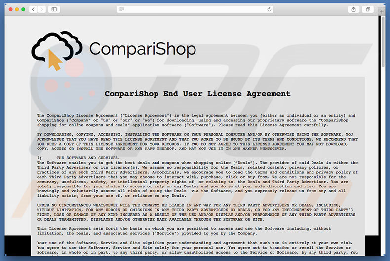 Adware CompariShop EULA